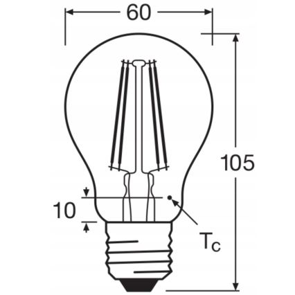 SADA 5x LED žiaroviek BASE CLASSIC FILAMENT A60 E27/7W/230V 4000K - Osram