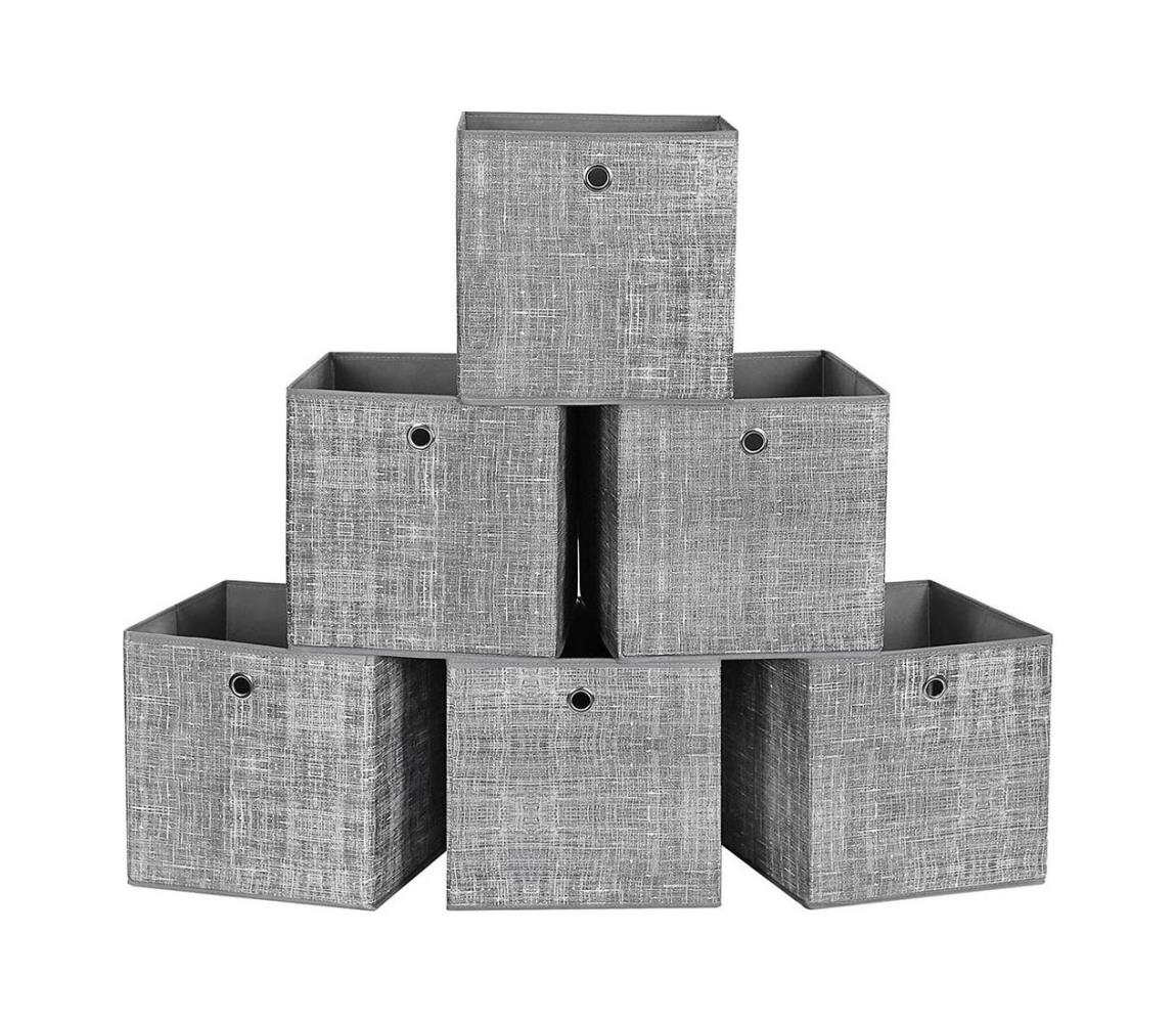 Sada 6 úložných boxov CURAN 30x30x30 cm, sivá RFB002G02V1