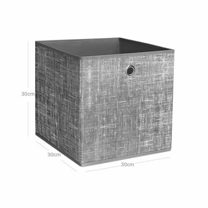 Sada 6 úložných boxov CURAN 30x30x30 cm, sivá