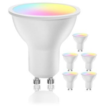 SADA 6x LED RGBW Stmievateľná žiarovka GU10/6,5W/230V 2700-6500K Wi-Fi - Aigostar