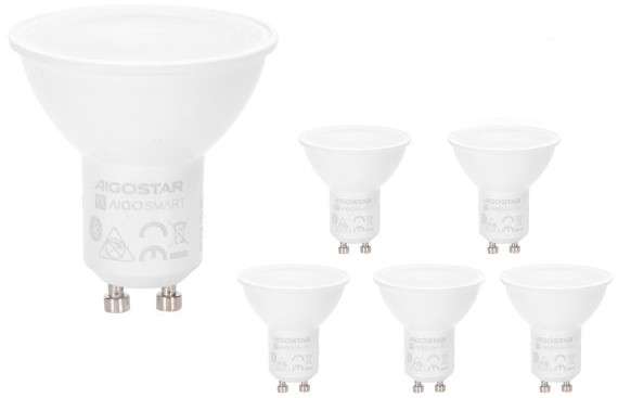 SADA 6x LED RGBW stmievateľných žiaroviek MESH GU10/6,5W/230V 2700-6500K + diaľkové ovládanie - Aigostar