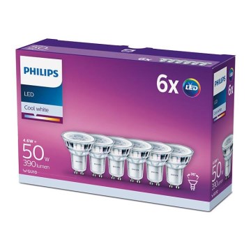 Sada 6x LED žiaroviek Philips GU10/4,6W/230V 4000K