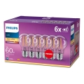 SADA 6x LED Žiarovka VINTAGE Philips E27/7W/230V 2700K
