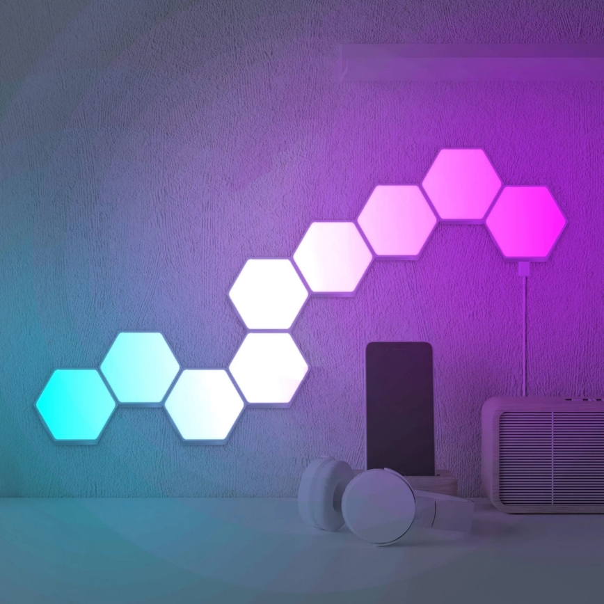 SADA 9x LED RGBW Stmievateľné nástenné dekoračné svietidlo MAYA LED/1W/230V + diaľkové ovládanie