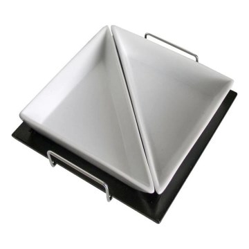 Sada misiek s podnosom TORO 2 ks keramika/drevo