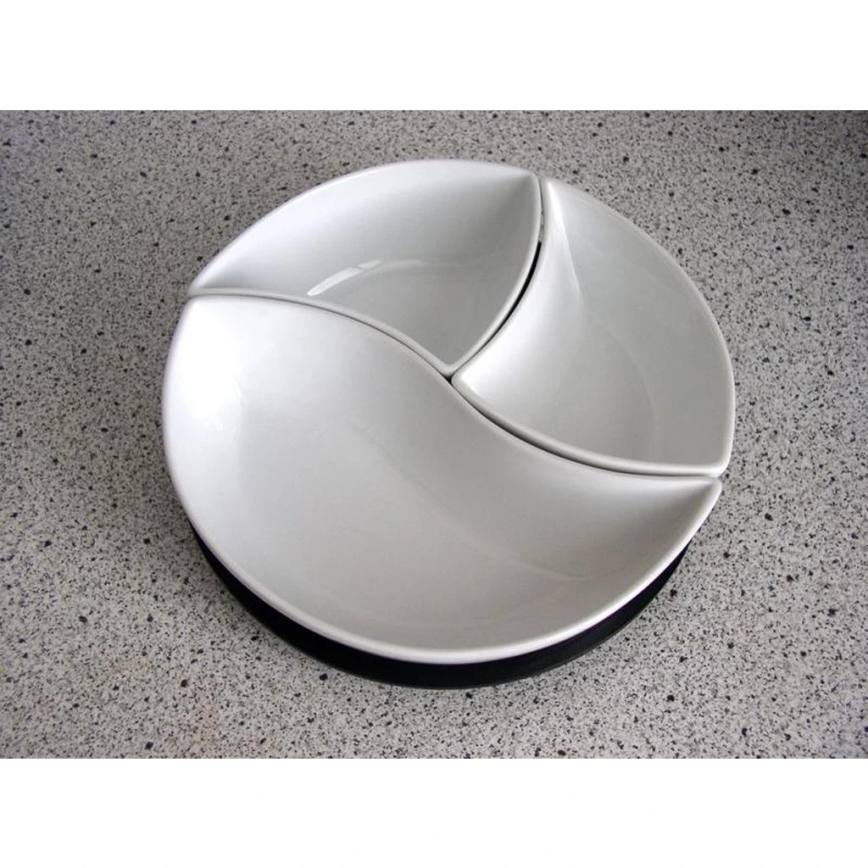 Sada misiek s podnosom TORO 3 ks keramika/drevo