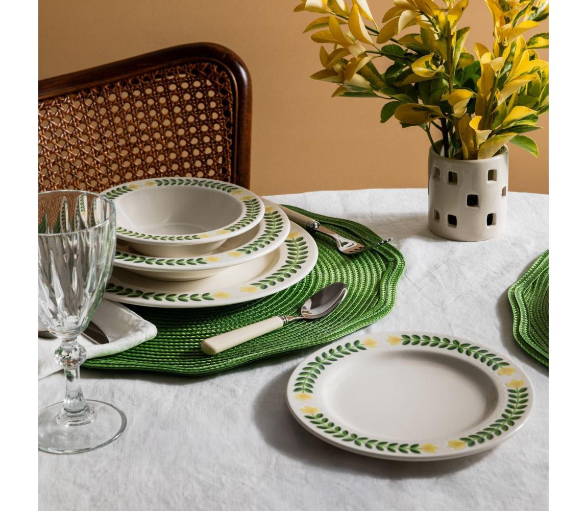 Sada riadu 24 ks biela/zelená/žltá/porcelán 667PRS1108