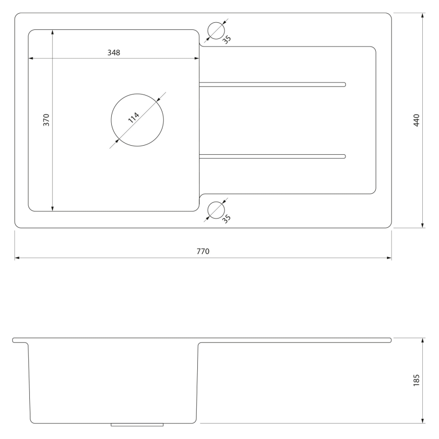 Samona - Kuchynský drez SAMONA 77x44 cm granit/sivá