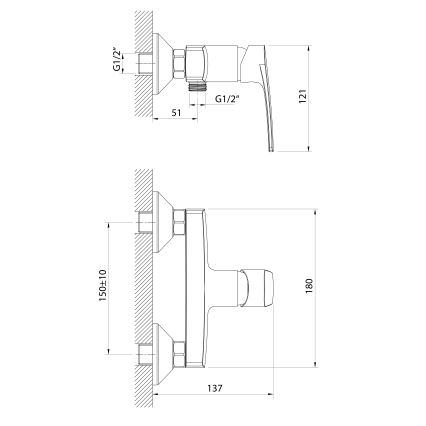 Samona - Sprchová batéria KORANA lesklý chróm