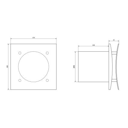 Sapho - Axiálny ventilátor EIRA 15W/230V biely