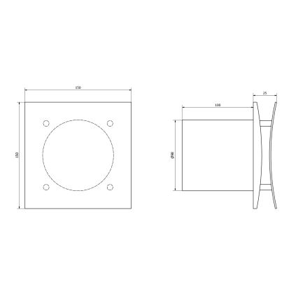Sapho - Axiálny ventilátor s časovačom EIRA 15W/230V biela
