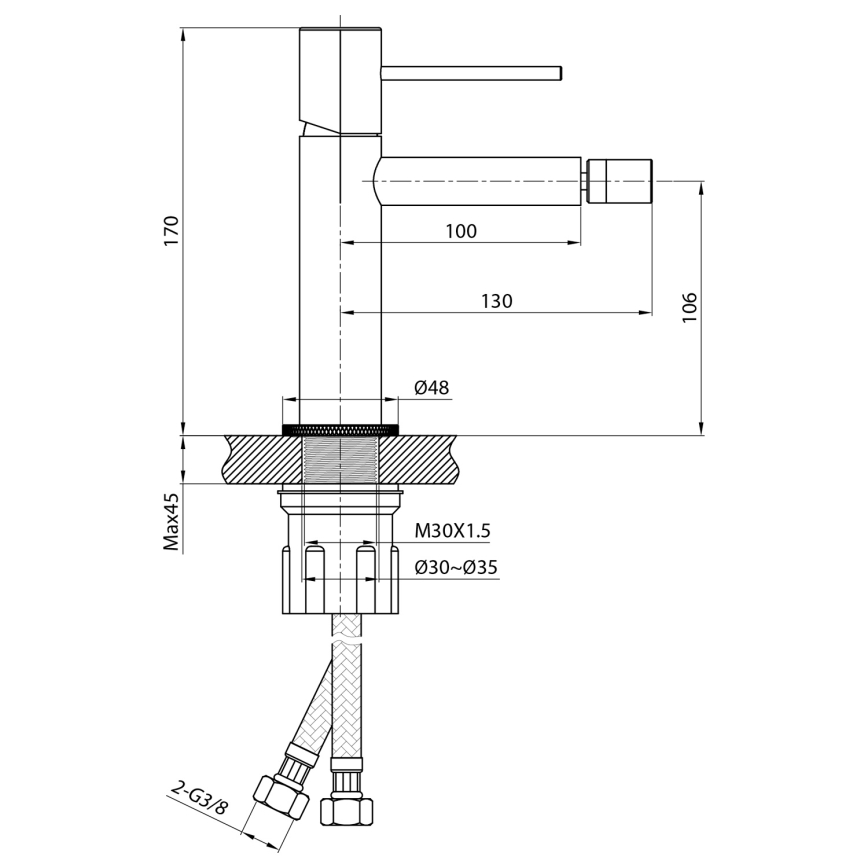 Sapho - Bidetová batéria SOLARIS lesklý chróm