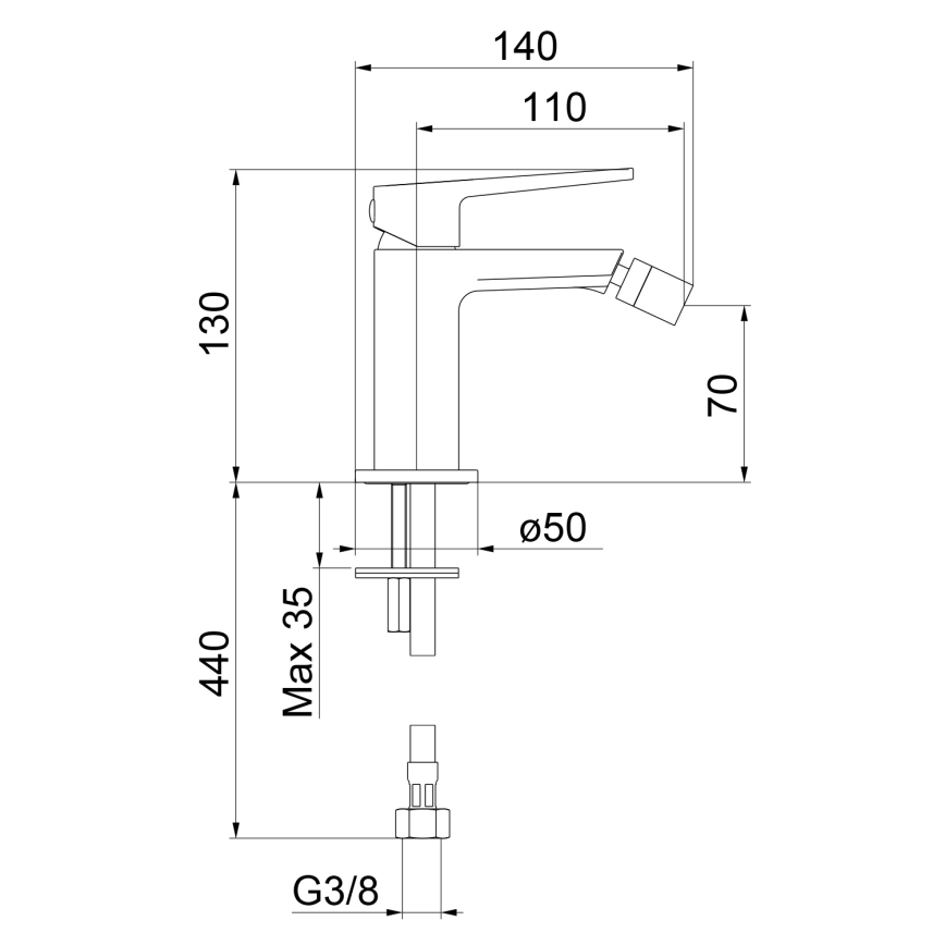 Sapho - Bidetová batéria TURSI matná čierna