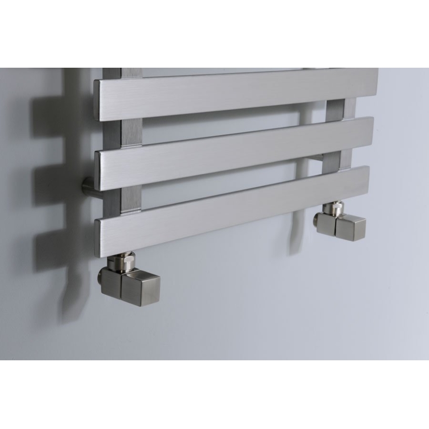 Sapho CUBE – pripojovacia sada rohových ventilov, 2 ks, brúsená nerezová oceľ