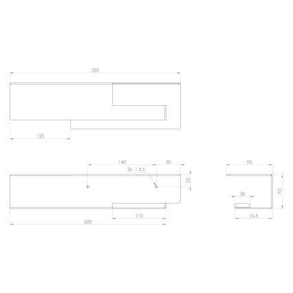 Sapho - Držiak toaletného papiera s poličkou 9,5x35 cm matná čierna