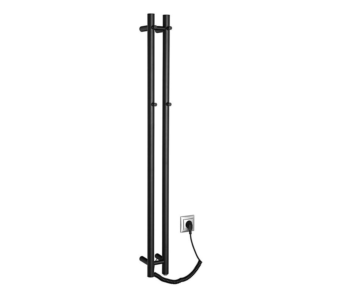 Sapho - Elektrický sušák na uteráky PAPINADO 40W 120x11 cm matná čierna ER340