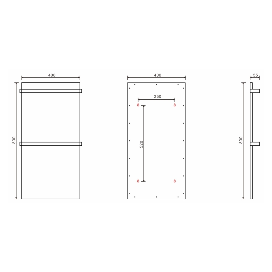 Sapho - Elektrický sušiak na uteráky ELMIS 120W 80x40 cm matná biela