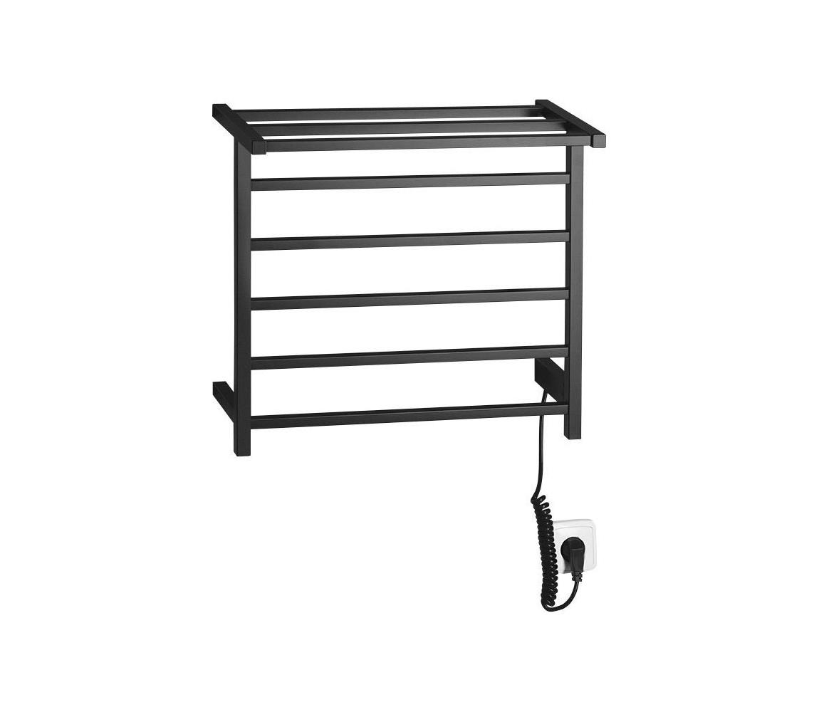Sapho - Elektrický sušiak na uteráky ELZOR 60W 47x50 cm matná čierna EB510