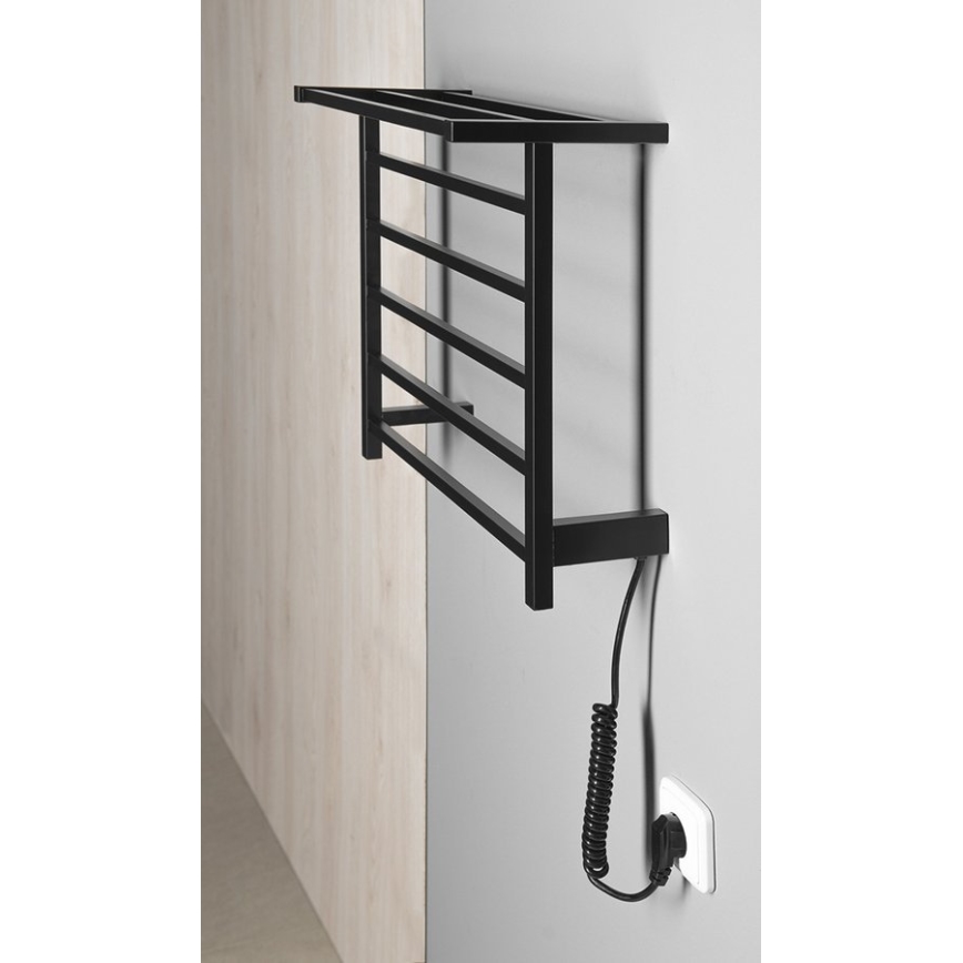 Sapho - Elektrický sušiak na uteráky ELZOR 60W 47x50 cm matná čierna