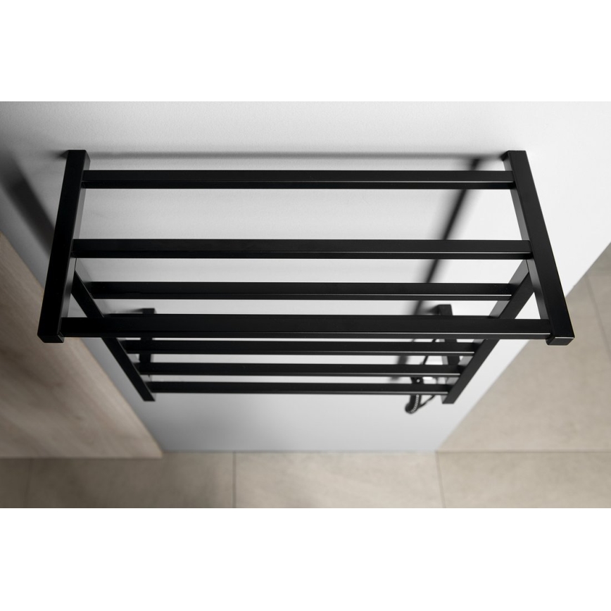 Sapho - Elektrický sušiak na uteráky ELZOR 60W 47x50 cm matná čierna