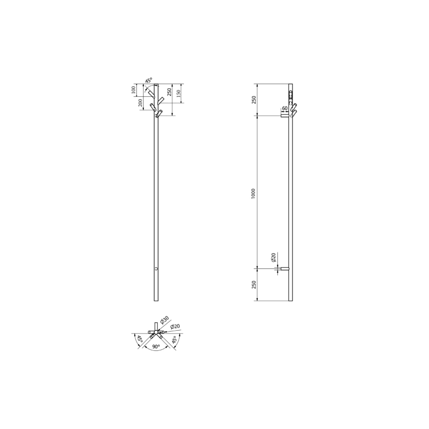 Sapho - Elektrický sušiak na uteráky PASADOR 30W/230V 150 cm matná čierna