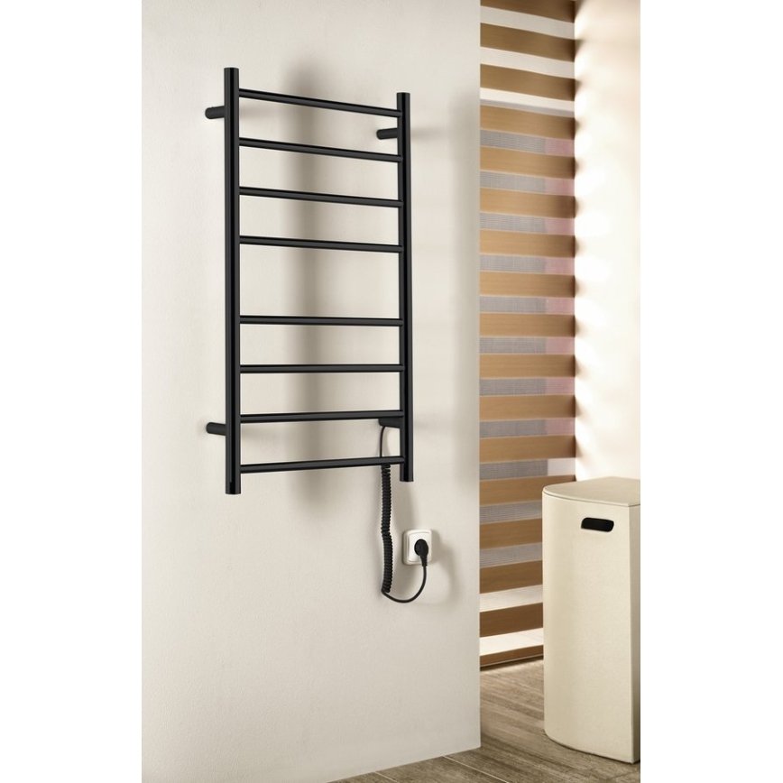 Sapho - Elektrický sušiak na uteráky REDONDO 75W 90x50 cm matná čierna