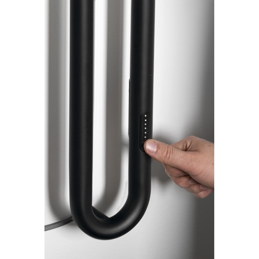 Sapho - Elektrický sušiak na uteráky s časovačom DUOPASSO 45W 170x12 cm matná čierna
