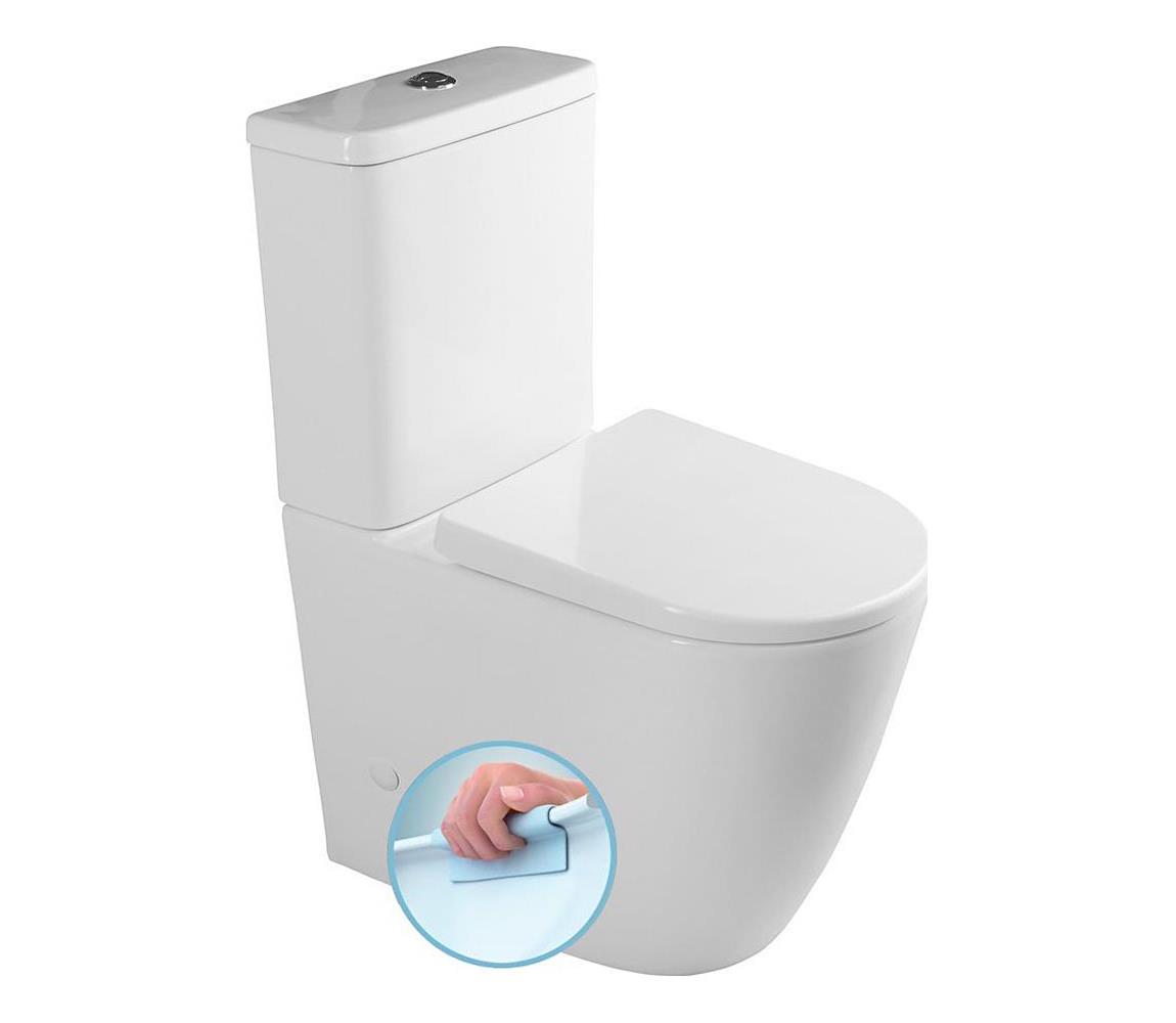 Sapho - Kombinované WC TURKU, spodný/zadný odpad, keramika/biela PC104WR