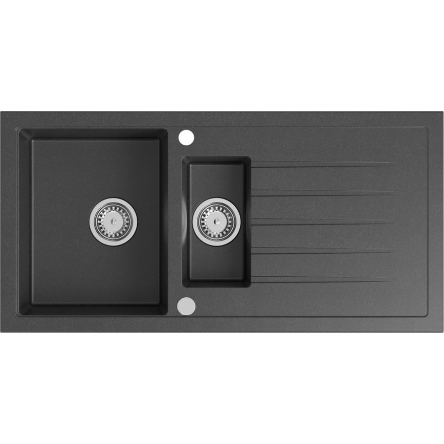 Sapho - Kuchynský drez 100x50 cm granit/čierna
