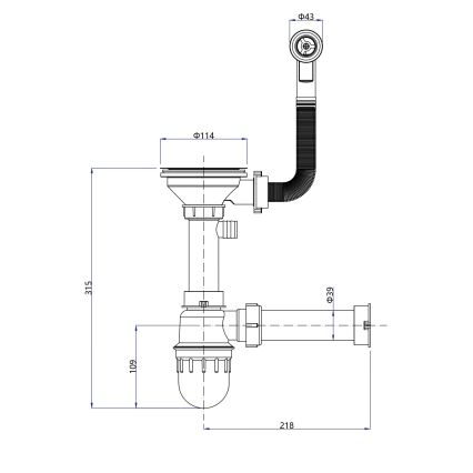 Sapho - Kuchynský drez 77 x 44 cm granit/čierna