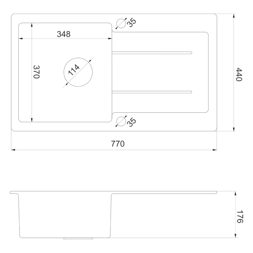 Sapho - Kuchynský drez 77x44 cm granit/béžový