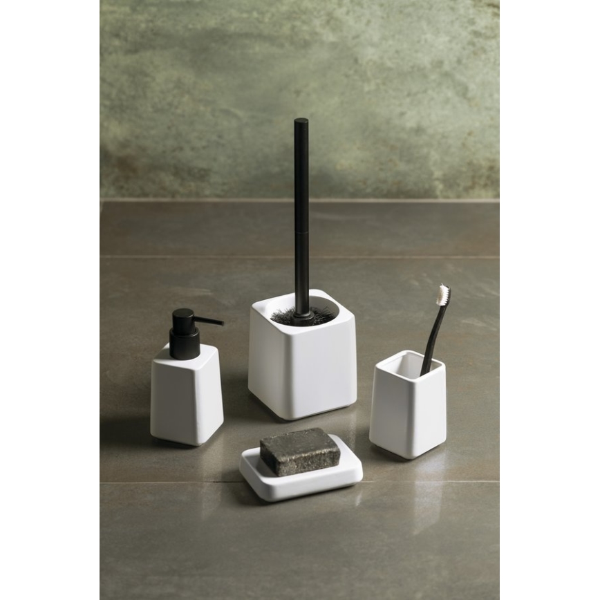 Sapho - Kúpeľňová sada 4 ks biela/čierna