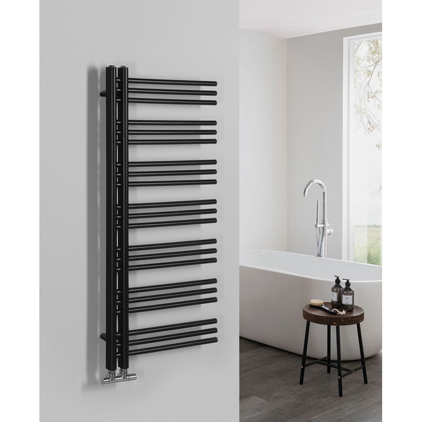 Sapho - Kúpeľňový radiátor DORLION 400W 50x120x50 cm matná čierna