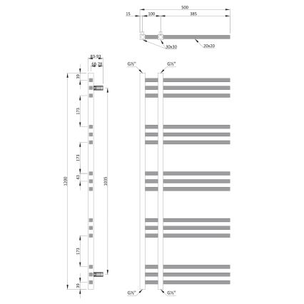 Sapho - Kúpeľňový radiátor MAGDALENA 408W/230V 50x120 cm lesklý chróm