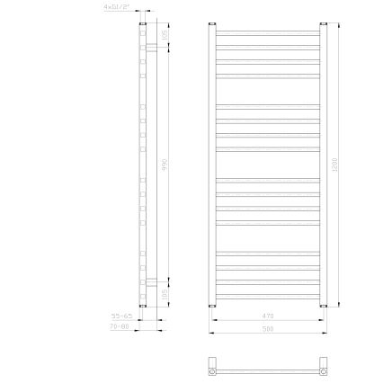 Sapho - Kúpeľňový radiátor METRO 386W 50x120 cm biela