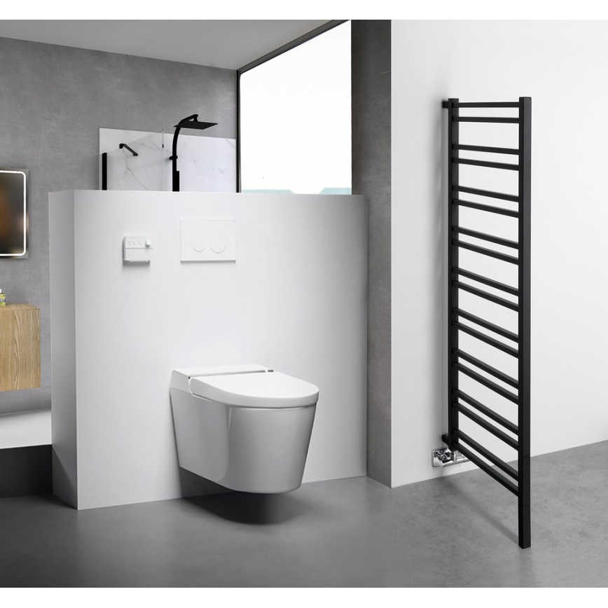 Sapho - Kúpeľňový radiátor METRO SPACE 525W 55x143 cm matná čierna