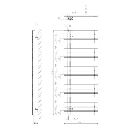 Sapho - Kúpeľňový radiátor SILVANA 500W/230V 50x123 cm biela