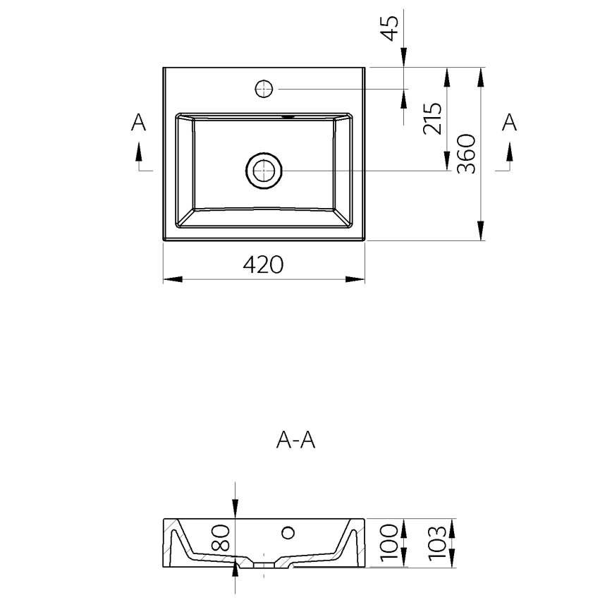 Sapho - Nadpultové umývadlo ORINOKO 42x36 cm keramika/biela