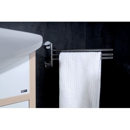 Sapho - Nástenný otočný vešiak na uteráky X-ROUND 19,5x45 cm lesklý chróm