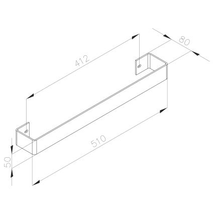 Sapho - Nástenný vešiak na uteráky COLONNA 8x51 cm, brúsená nerezová oceľ