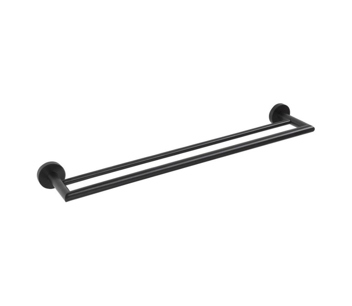 Sapho - Nástenný vešiak na uteráky X-ROUND 12x65,5 cm čierna XR401B