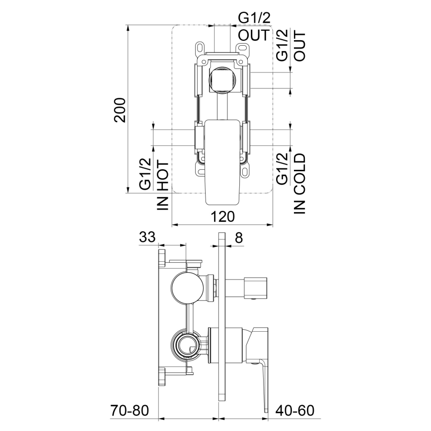 Sapho - Podomietková sprchová batéria TURSI lesklý chróm