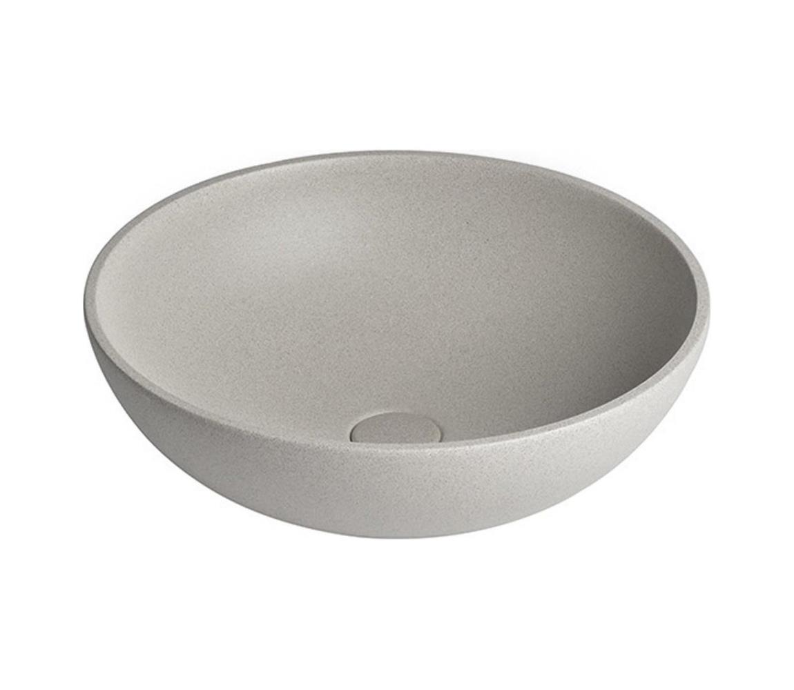 Sapho - pultni umivalnik TURF, Ø 44 cm, beton/beli peščenec AR437