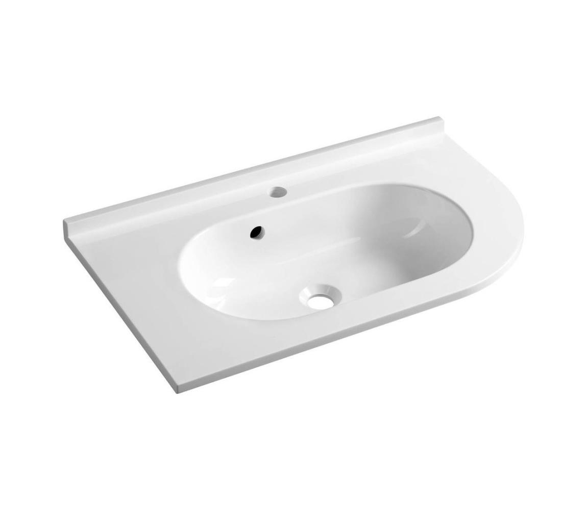 Sapho - Rohové zapustené umývadlo PULSE 75x43 cm mramor/biela BM752