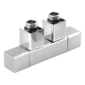 Sapho - Sada pripojovacích ventilov pre stredové pripojenie CUBE TWIN, lesklý chróm