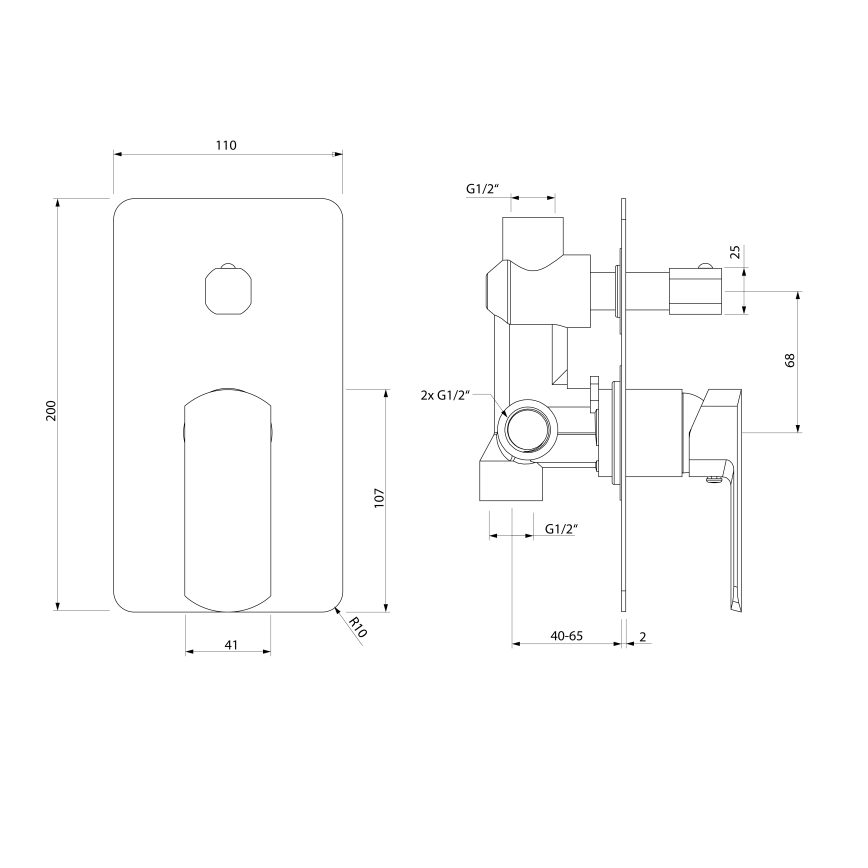 Sapho - Sprchová batéria pre podomietkovú inštaláciu MIXONA lesklý chróm