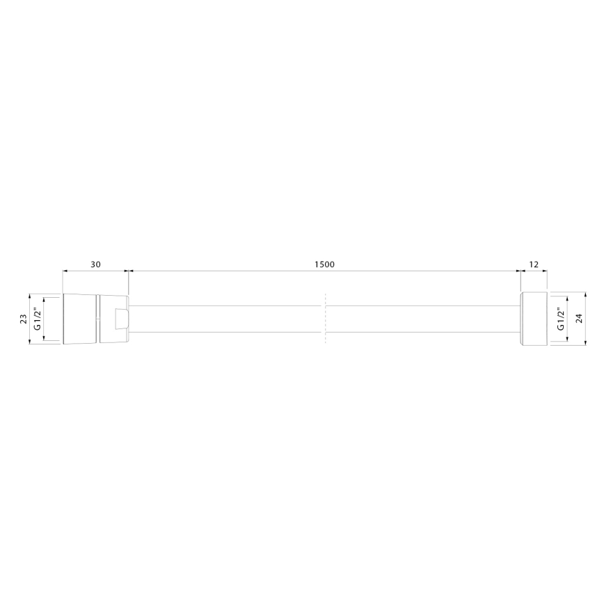 Sapho - Sprchová hadica POWERFLEX 150 cm matná čierna