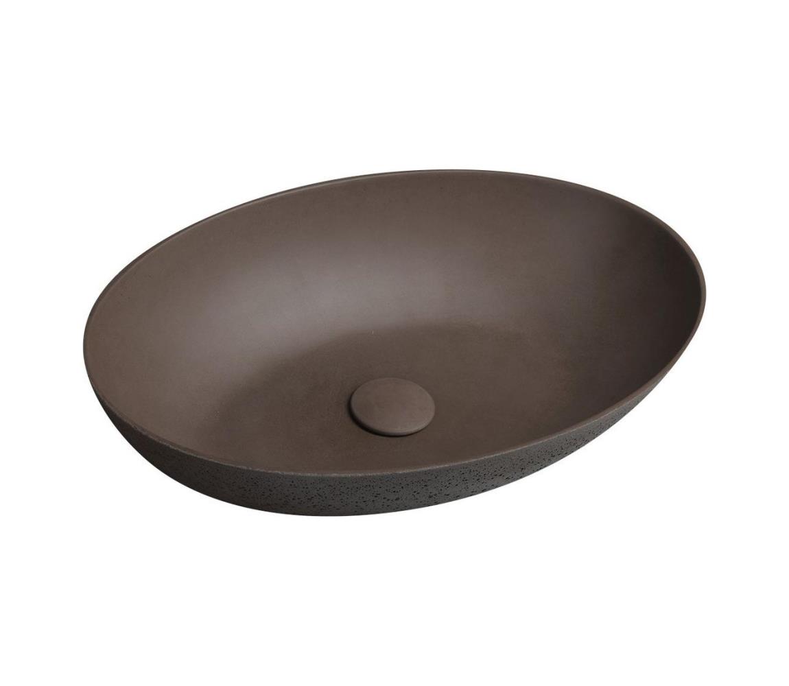Sapho - Umivalnik na pult FORMIGO 60x40 cm beton/rjava FG215