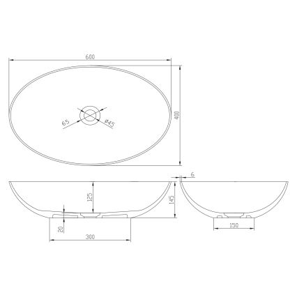 Sapho - Umivalnik na pult FORMIGO 60x40 cm beton/rjava