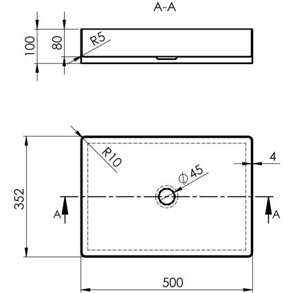 Sapho - Umývadlo na dosku AURUM 50x35 cm antracit